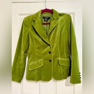 Peck & Peck Lime Green Velvet Blazer